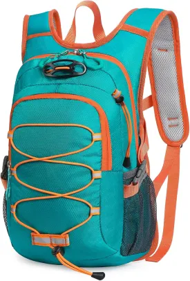 12L Kids Hiking Backpack, Small Hydration Backpack, Waterproof Kids Camping Daypack 5-12, No Water Bladder