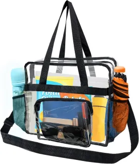 12x6x12 clear stadium bag, Clear Tote Bag Crossbody Purse for Women- Transparent See Through Bag Plastic Handbag for Stadium Events Approved Concert Work Beach