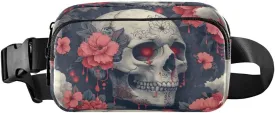 ALAZA Sugar Skull Flower Sylish Retro Waist Packs Spot Belt Bag Crossbody Bag Fanny Pack Pouch for Men Women Hiking Running Cycling Traveling