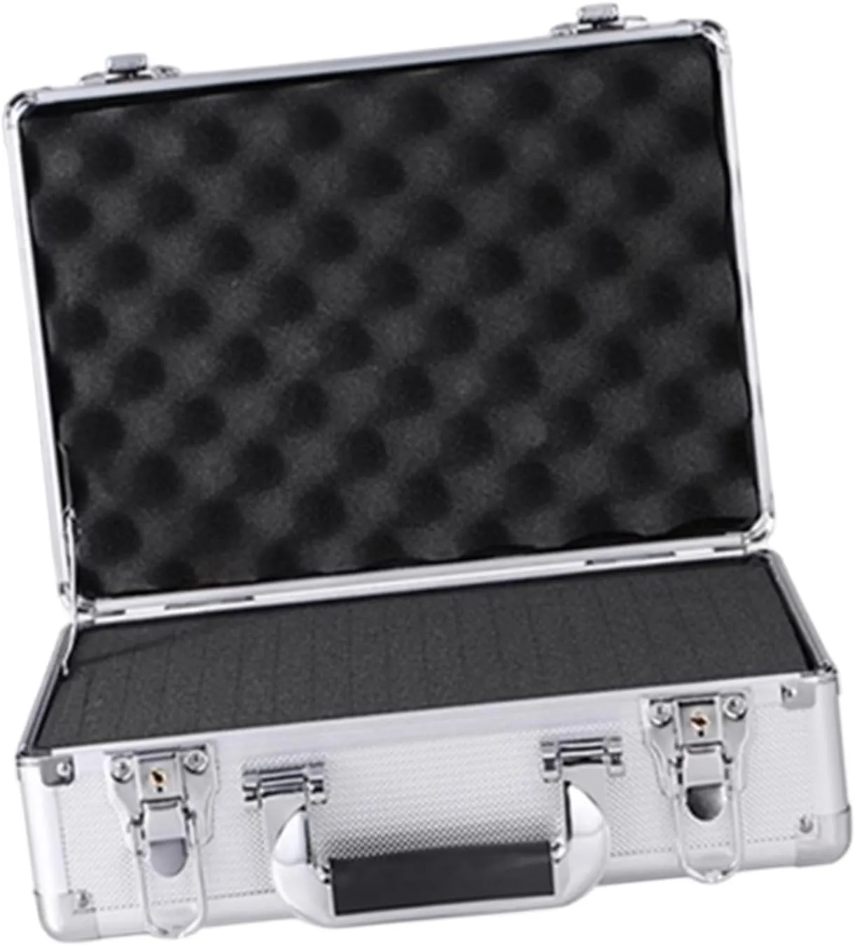 Aluminum Alloy Case Organizer Sturdy Lockable Hard Shell Portable Aluminum Lockbox Carrying Case for Travel Men Camera Gear, with Sponge
