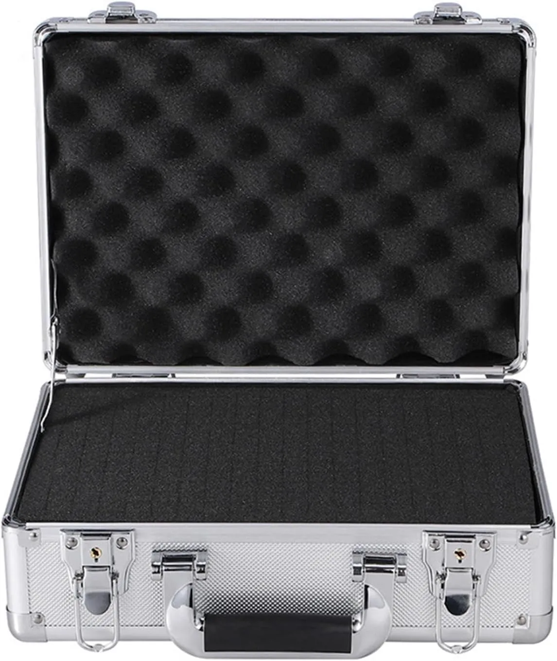 Aluminum Alloy Case Organizer Sturdy Lockable Hard Shell Portable Aluminum Lockbox Carrying Case for Travel Men Camera Gear, with Sponge