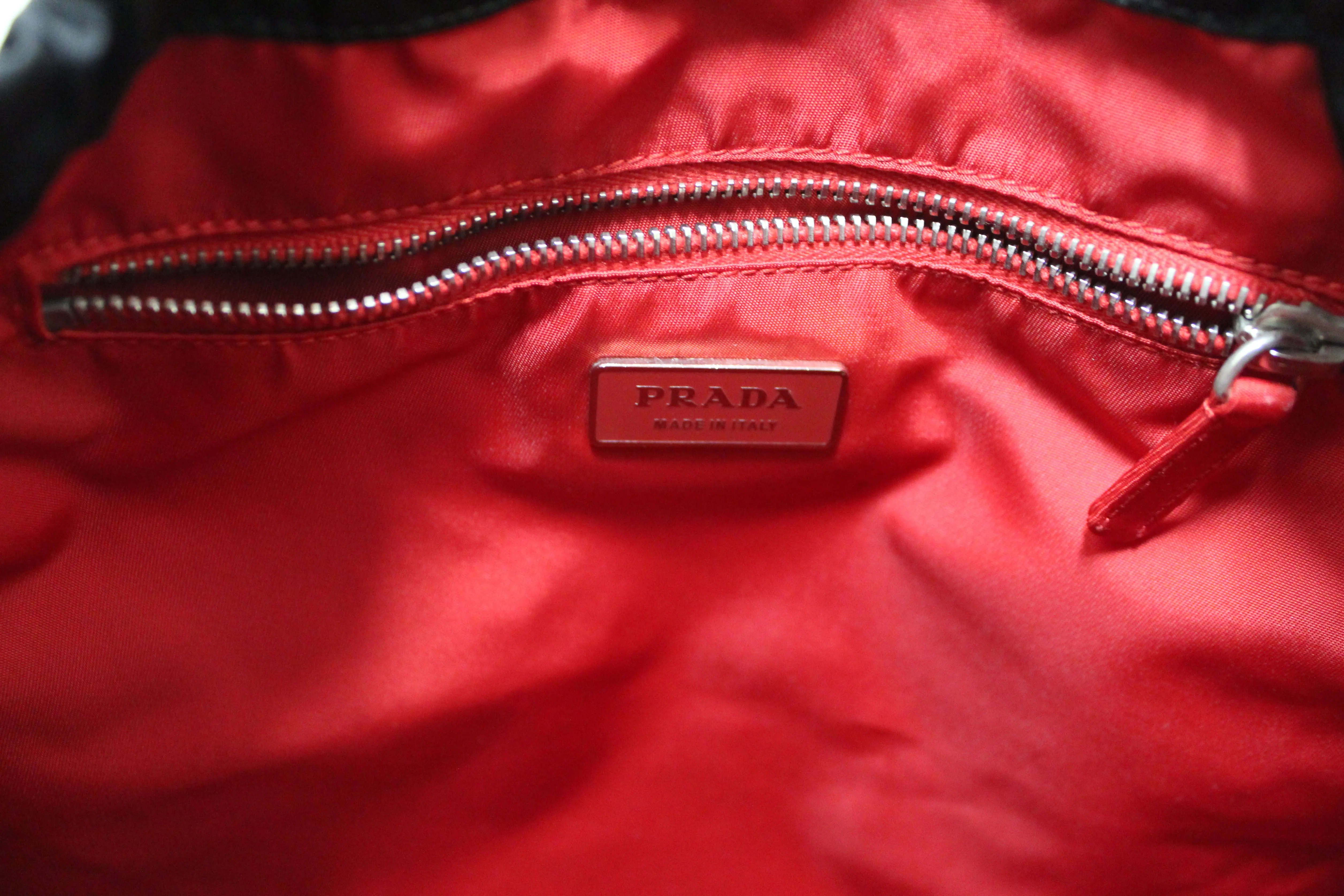 Authentic Prada Black Tessuto Small Nylon Drawstring Tote Bag