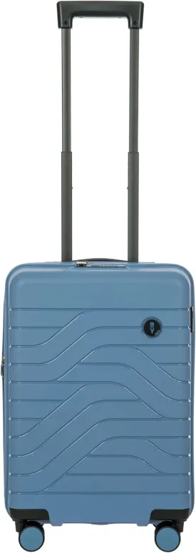Bric's B|Y Ulisse Spinner Suitcase - 21" Inch Carry-On Luggage - Hard Exterior and TSA-Approved Lock - Grey Blue