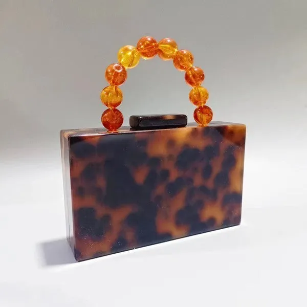 Brown Acrylic Evening Clutch