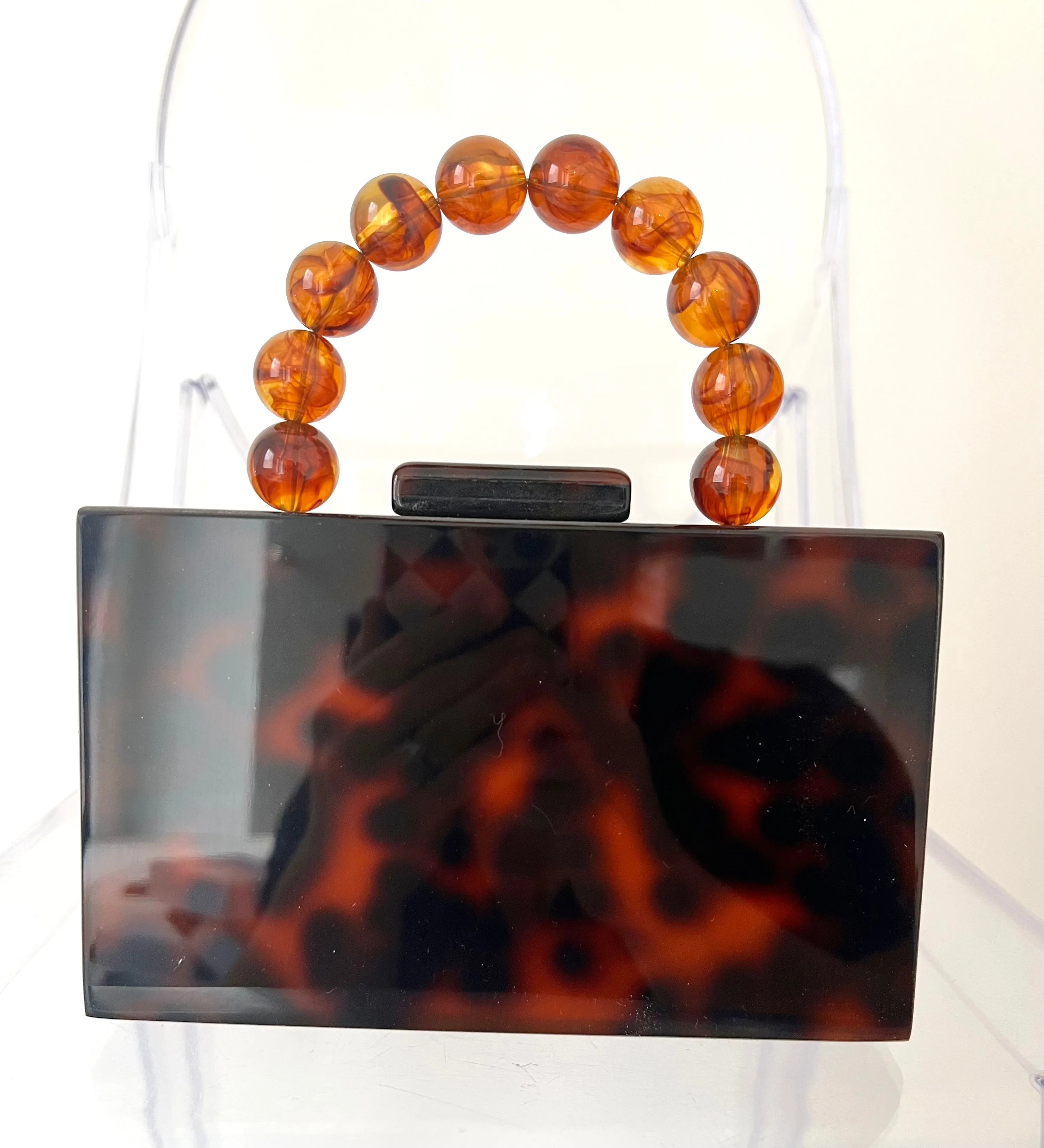 Brown Acrylic Evening Clutch