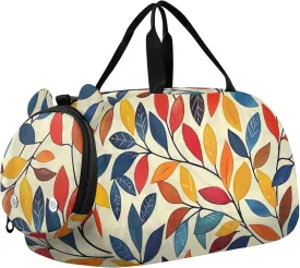 Carry on Duffel Bag Boy Overnight Bags Toddler Vintage Colorful Leaves Girls Duffle Bags for Travel Gym Kids Luggage