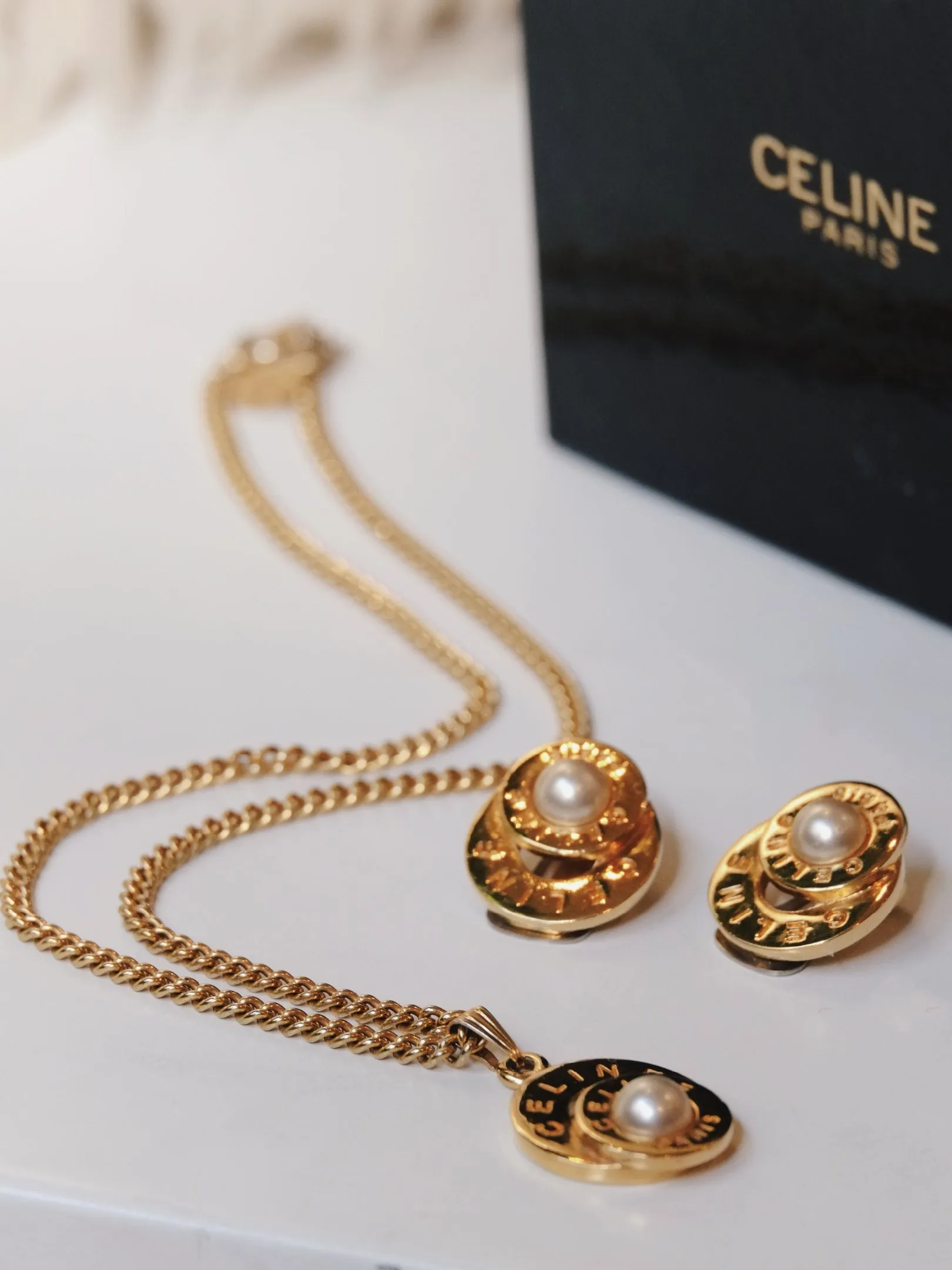 Celine Necklace & Earrings set (vintage)