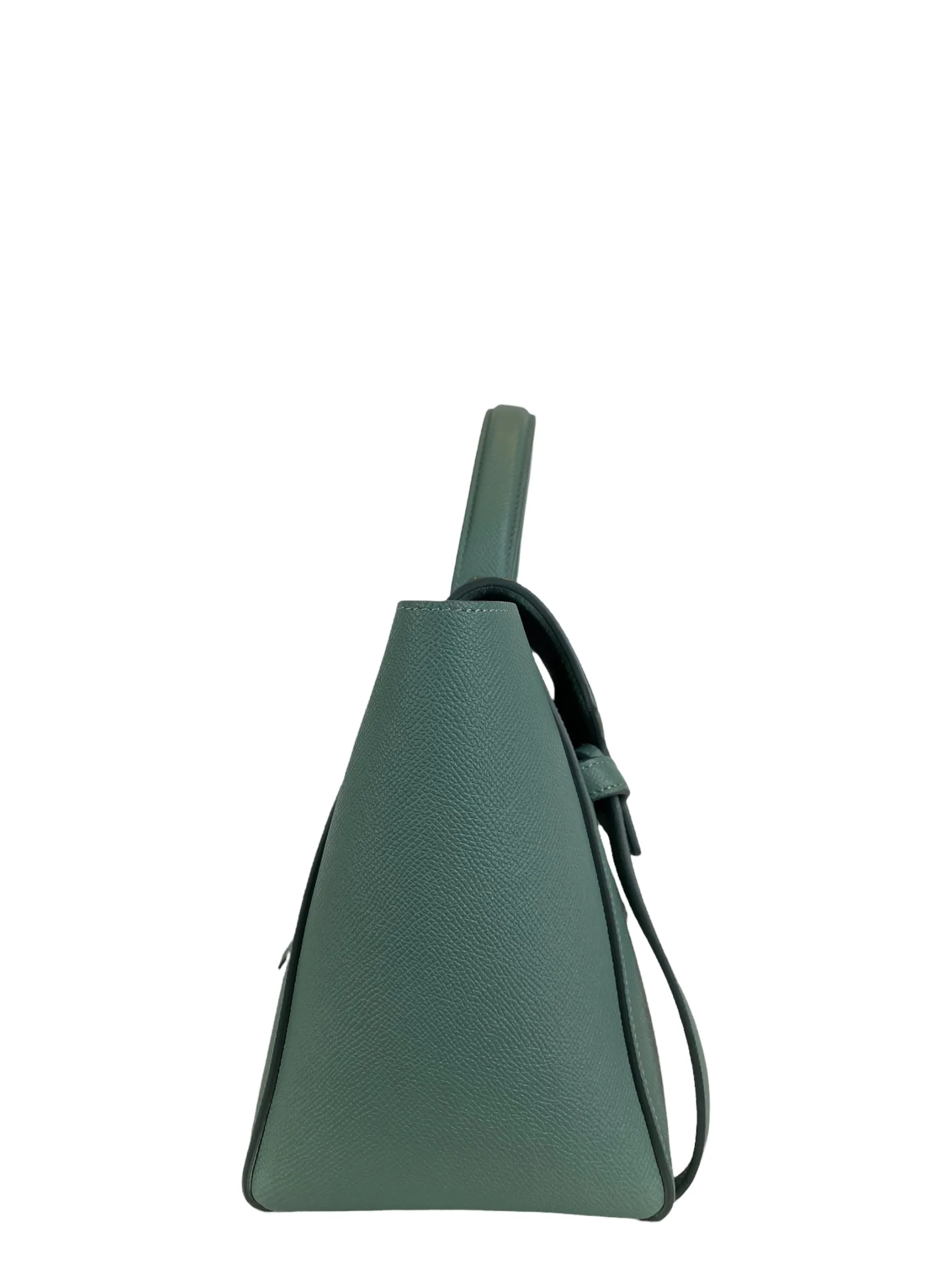 Celine Sea Green Grained Calfskin Leather "Micro Beltbag" Crossbody