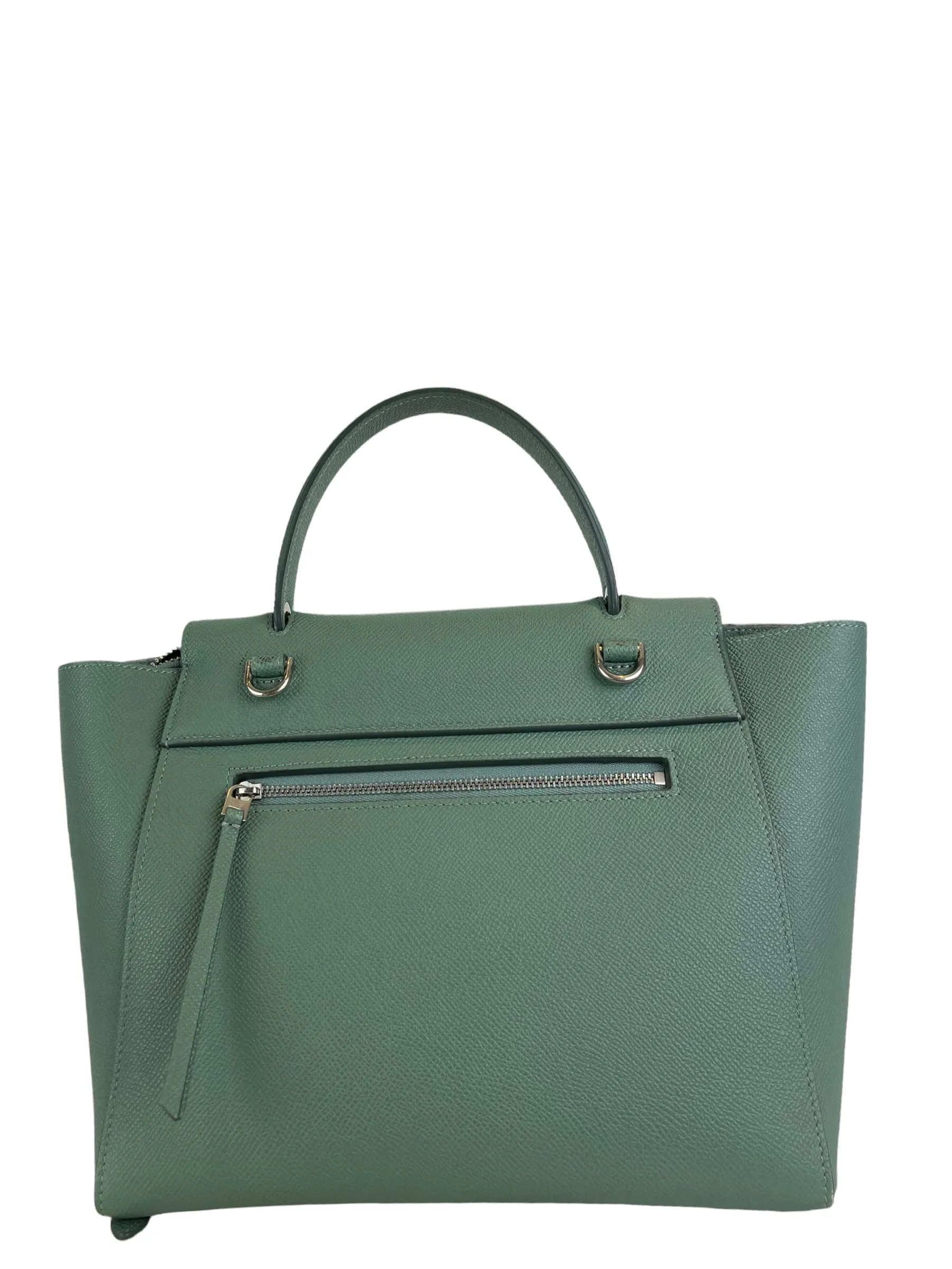 Celine Sea Green Grained Calfskin Leather "Micro Beltbag" Crossbody