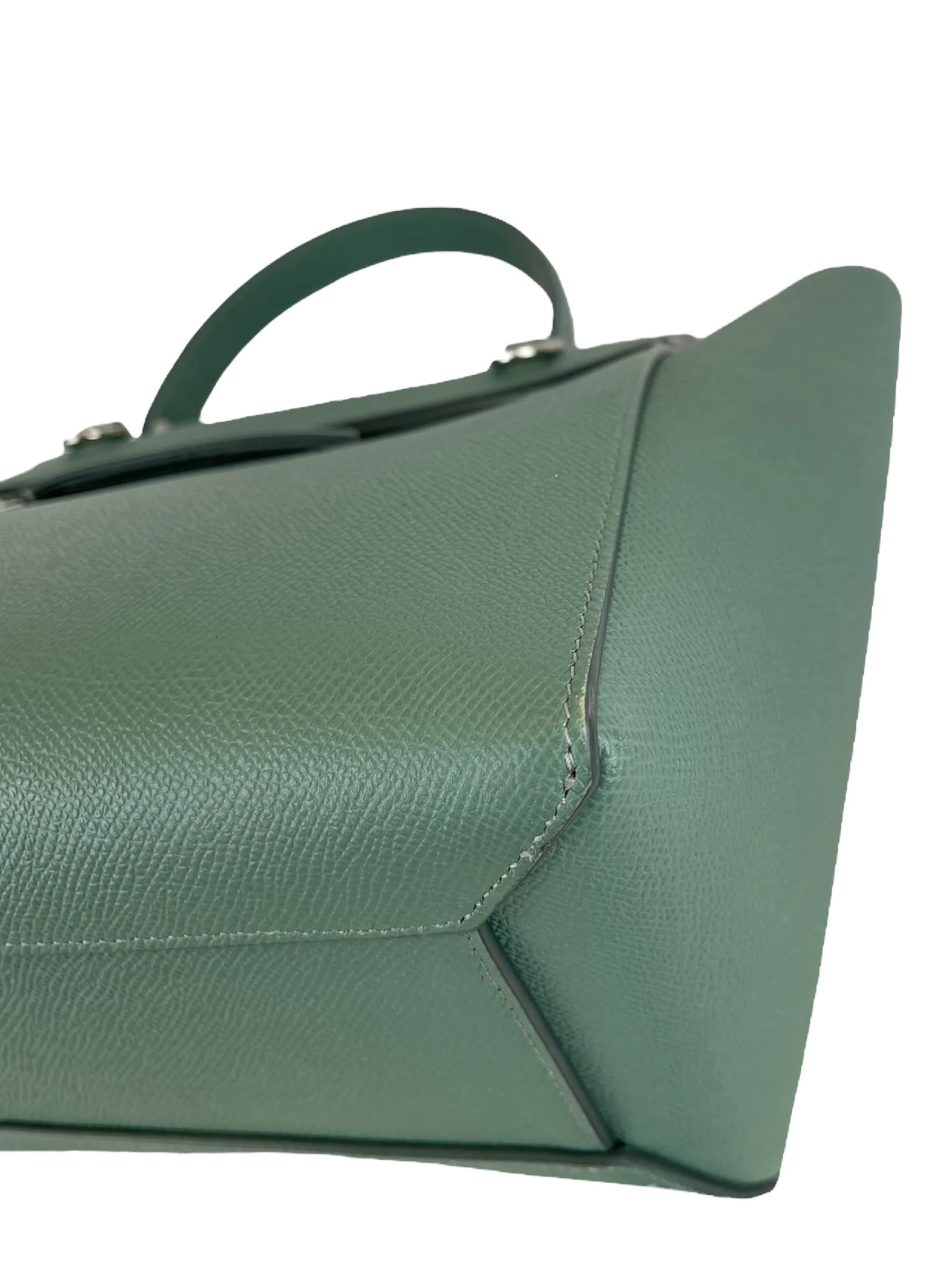 Celine Sea Green Grained Calfskin Leather "Micro Beltbag" Crossbody
