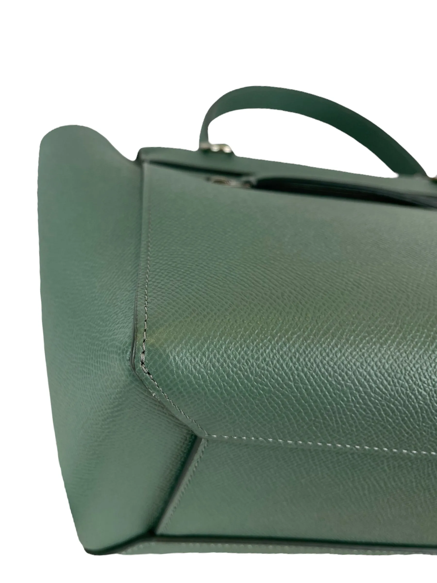 Celine Sea Green Grained Calfskin Leather "Micro Beltbag" Crossbody