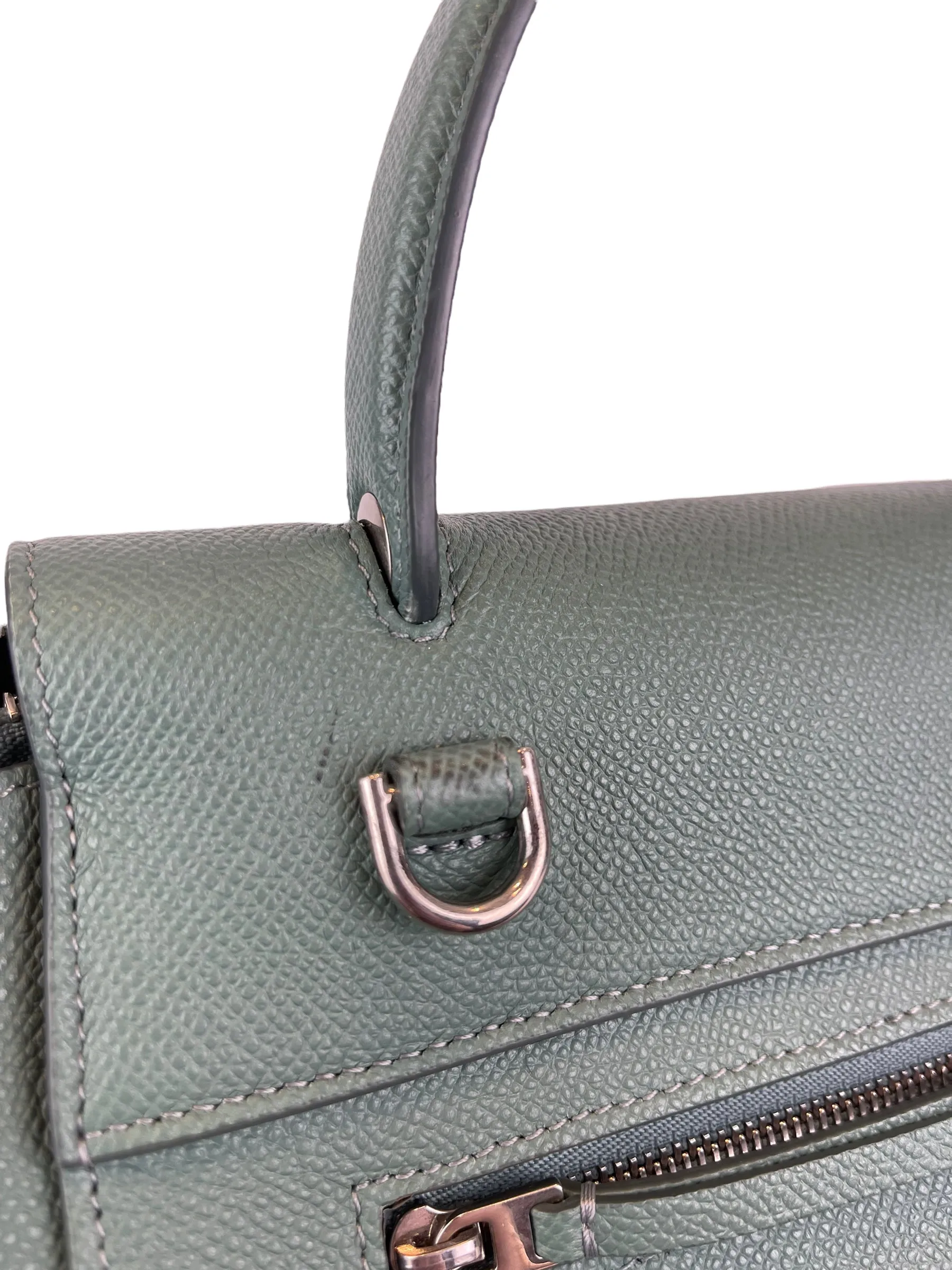 Celine Sea Green Grained Calfskin Leather "Micro Beltbag" Crossbody