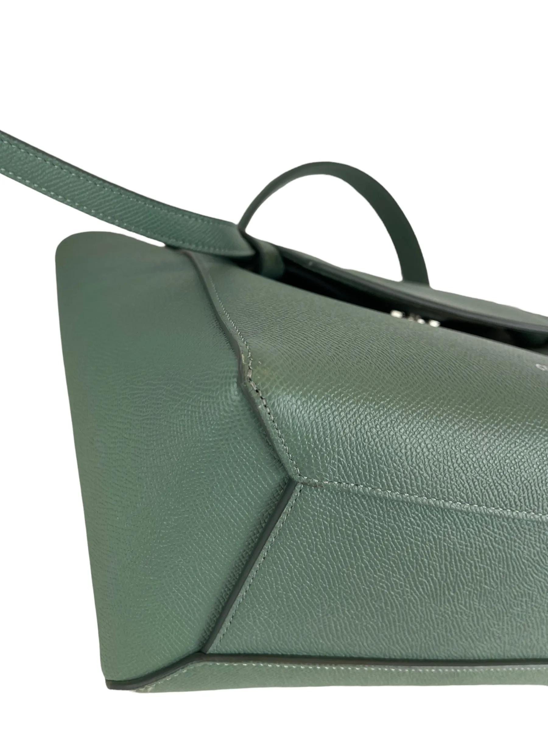 Celine Sea Green Grained Calfskin Leather "Micro Beltbag" Crossbody