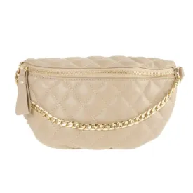 Chain Attached Quilted Fanny Bag
