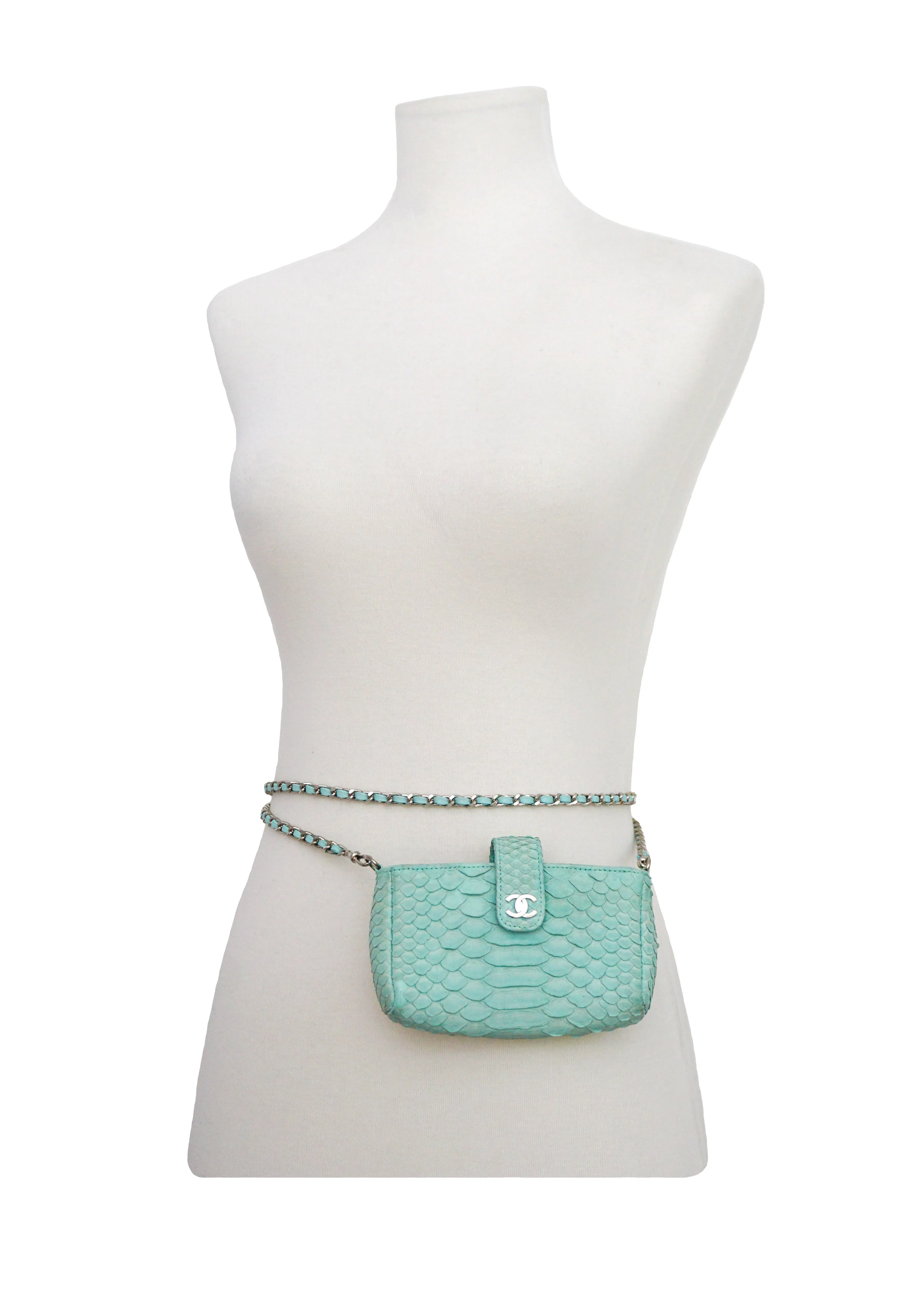 Chanel Rare Blue Python Micro Mini