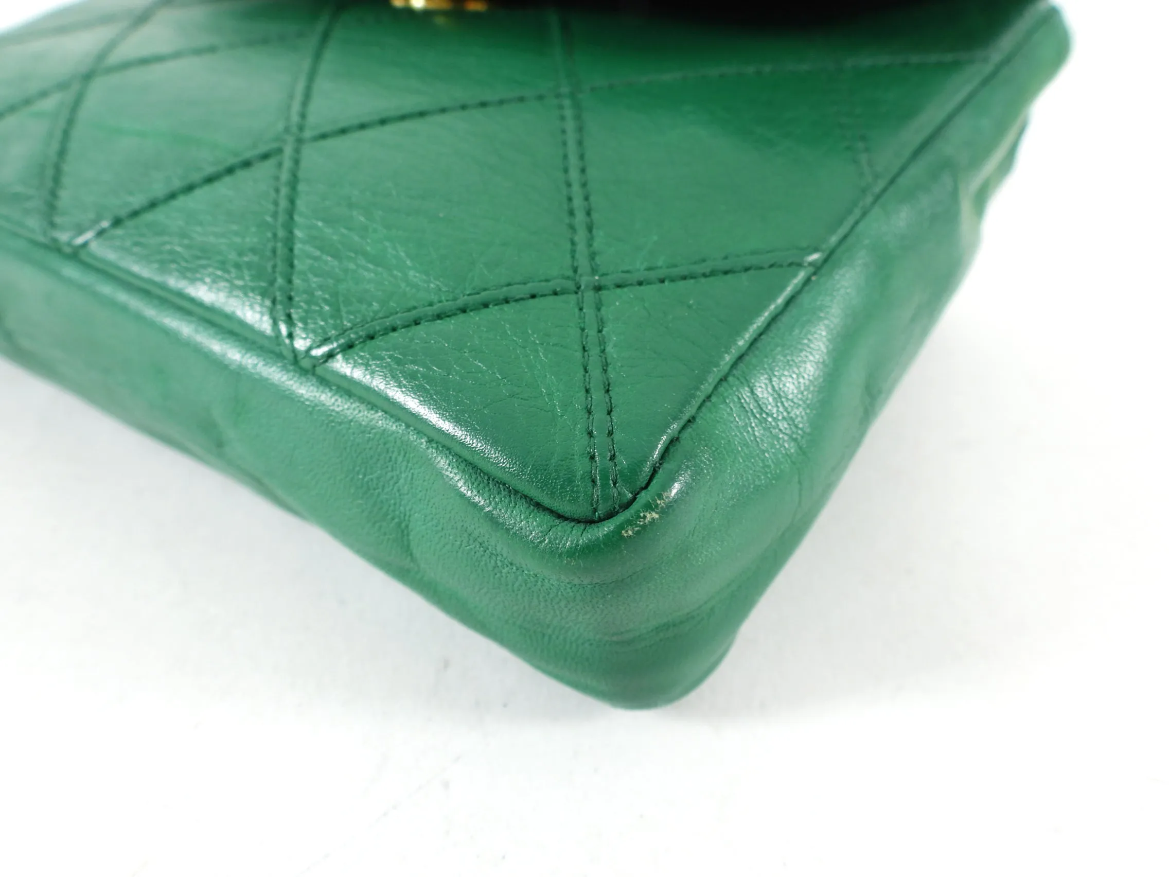Chanel Vintage Early 1980's Green Belt Waist Bag - 28-30"