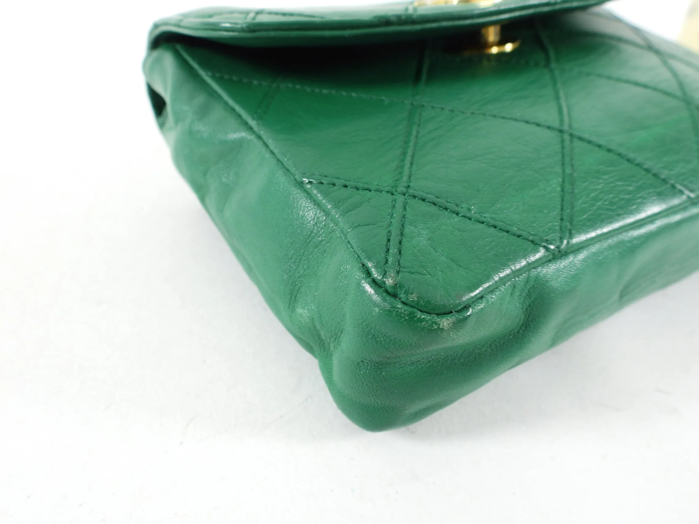 Chanel Vintage Early 1980's Green Belt Waist Bag - 28-30"