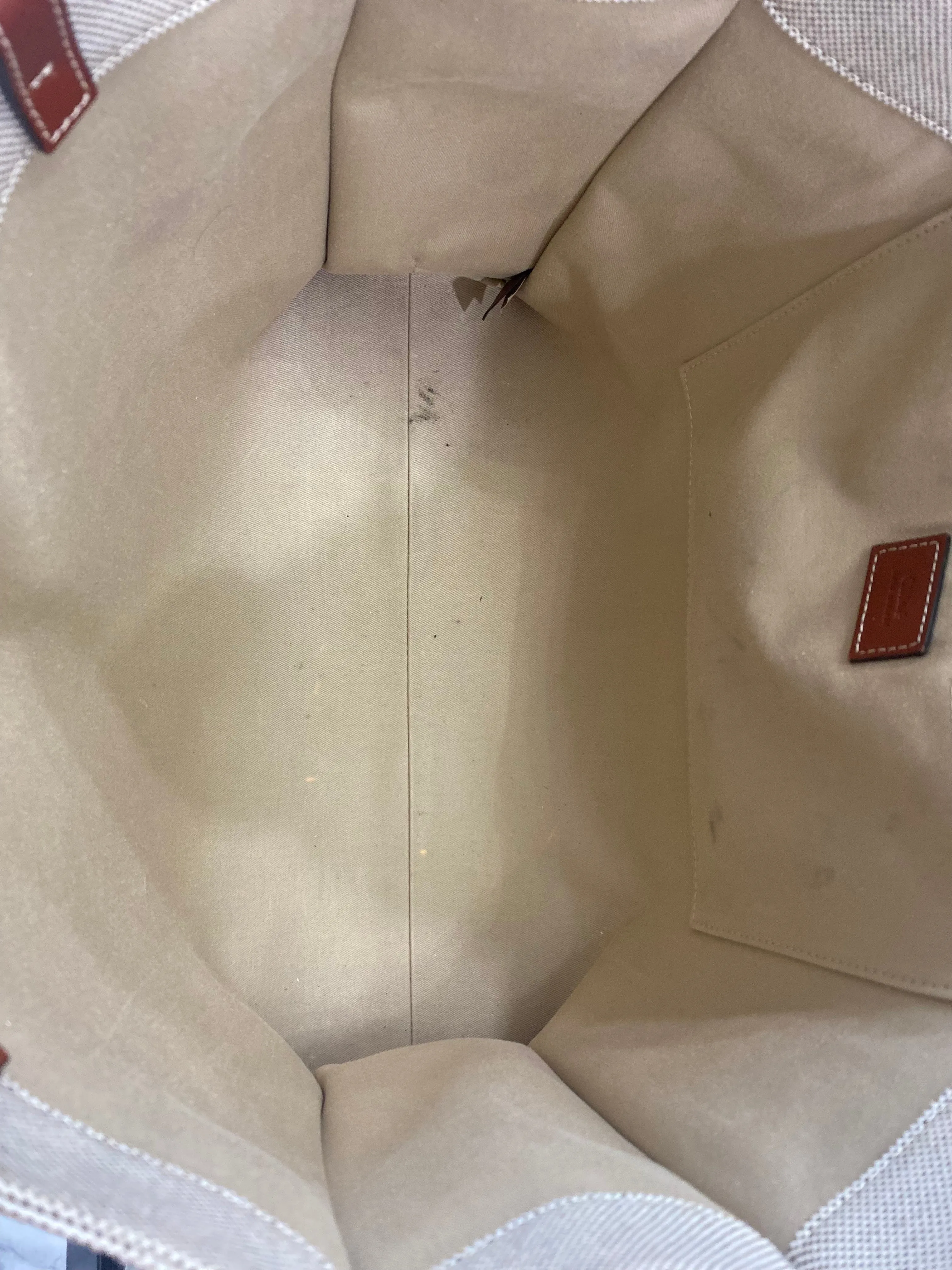 CHLOÉ MEDIUM WOODY LINEN TOTE BAG