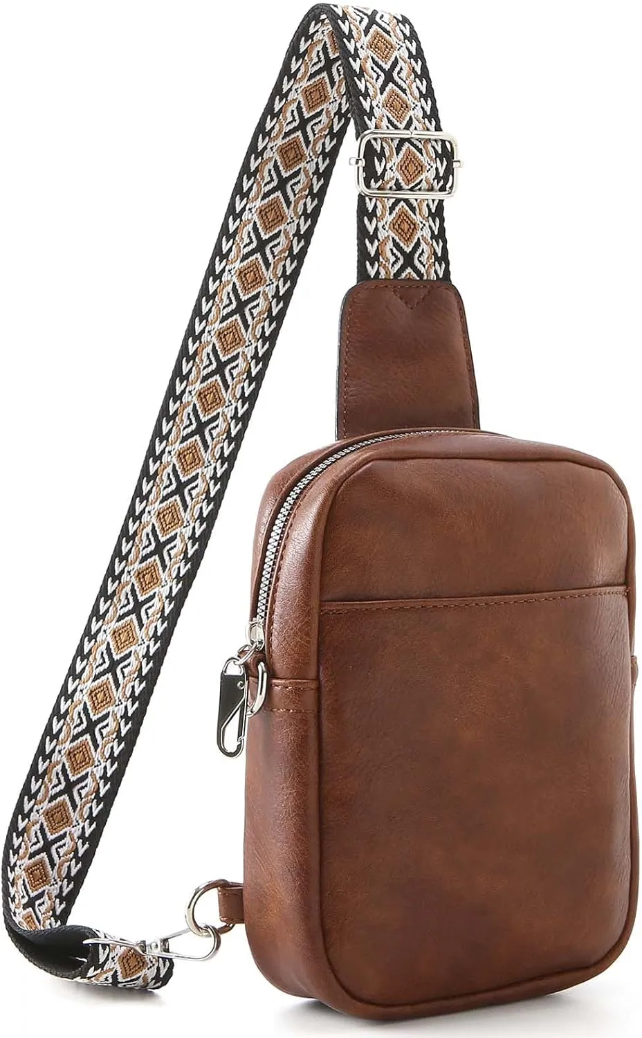Crossbody Sling Bag for Women Man Anti Theft Vegan Leather Bag Anti Pickpocket Zipper Clip RFID Blocking Chest Bags
