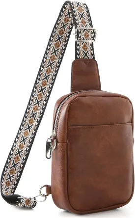 Crossbody Sling Bag for Women Man Anti Theft Vegan Leather Bag Anti Pickpocket Zipper Clip RFID Blocking Chest Bags
