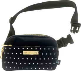 Cute Trendy Crossbody Mini Belt Bag for Fur Mama, Dog Mom - Adjustable Strap Small Black Fanny Pack for Workout Running Traveling Hiking