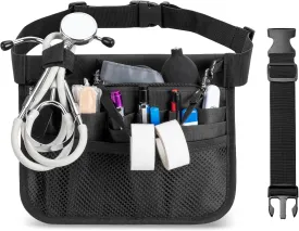 Damero Nurse Fanny Pack with Medical Gear Pocket, Nurse Tool Belt Waist Bag with Extender Strap, Tape Holder for Stethoscopes, Bandage, Scissors and Other Medical Supplies, Black
