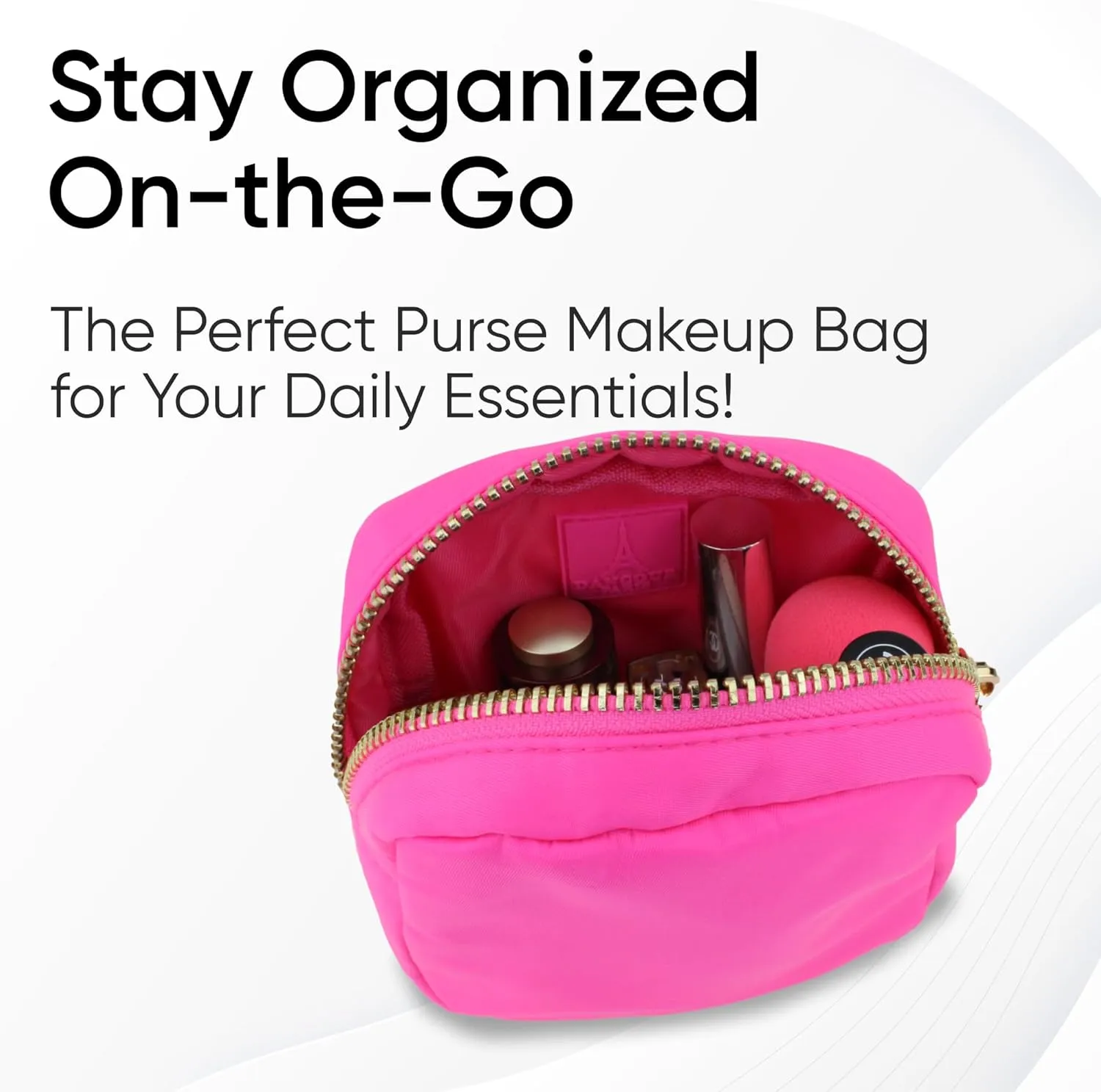 DANCOUR Nylon Makeup Bags for Women Large Preppy Travel Toiletry Pouch Cosmetic Bag Makeup Organizer
