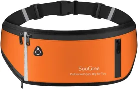 Fanny Packs for Women Men Slim Running Belt Waist Pack Runners Bag Waterproof Money Belt Phone Holder for Sports Hiking Traveling Walking Reflective Strip Adjustable Strap