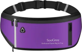 Fanny Packs for Women Men Slim Running Belt Waist Pack Runners Bag Waterproof Money Belt Phone Holder for Sports Hiking Traveling Walking Reflective Strip Adjustable Strap