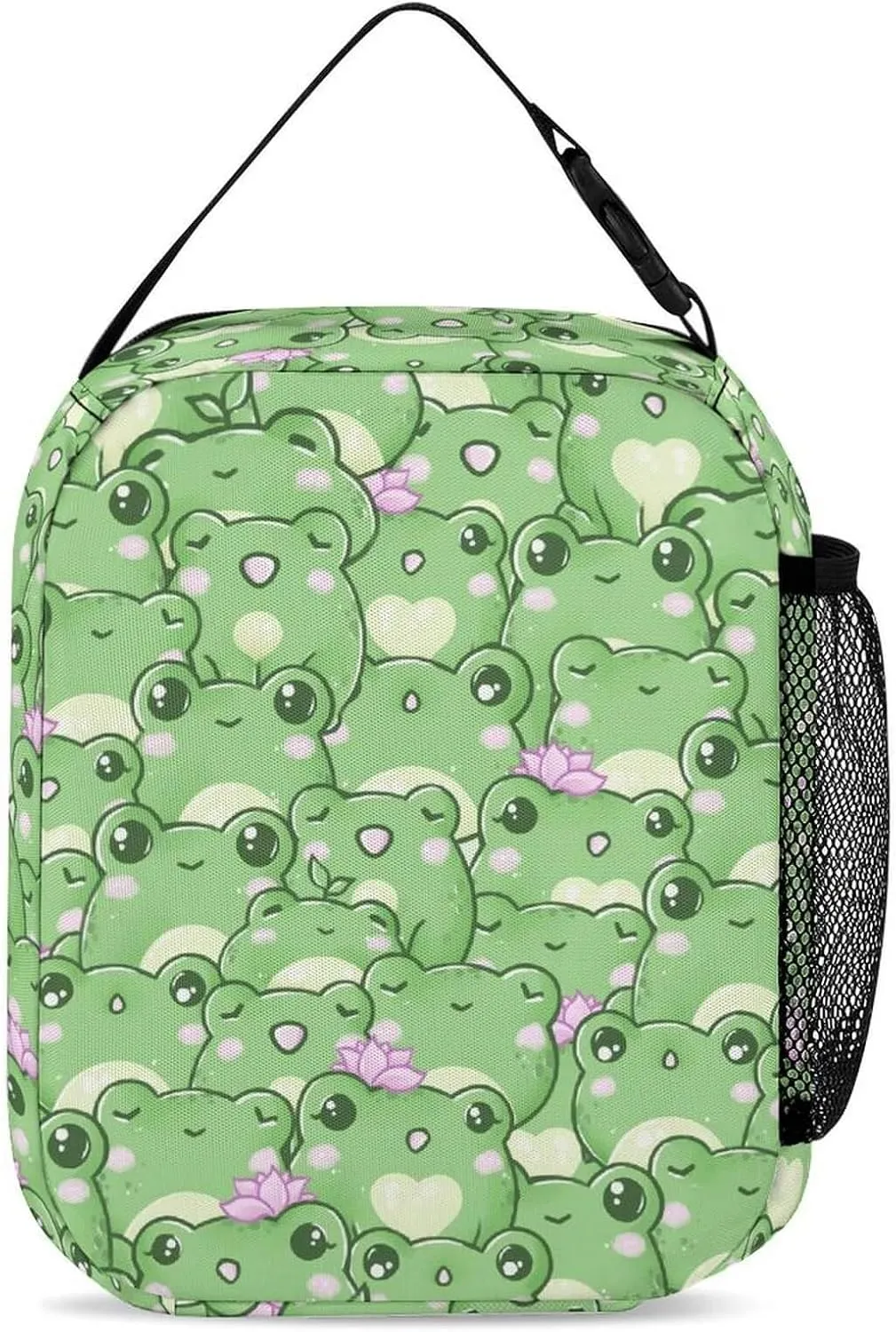 Frog Backpack with Lunch Box & Pencil Case for Kids Girls Boys School, 16 Inch Cute Frogs Bookbag, School Backpack for Students Children, Lightweight, Large Capacity