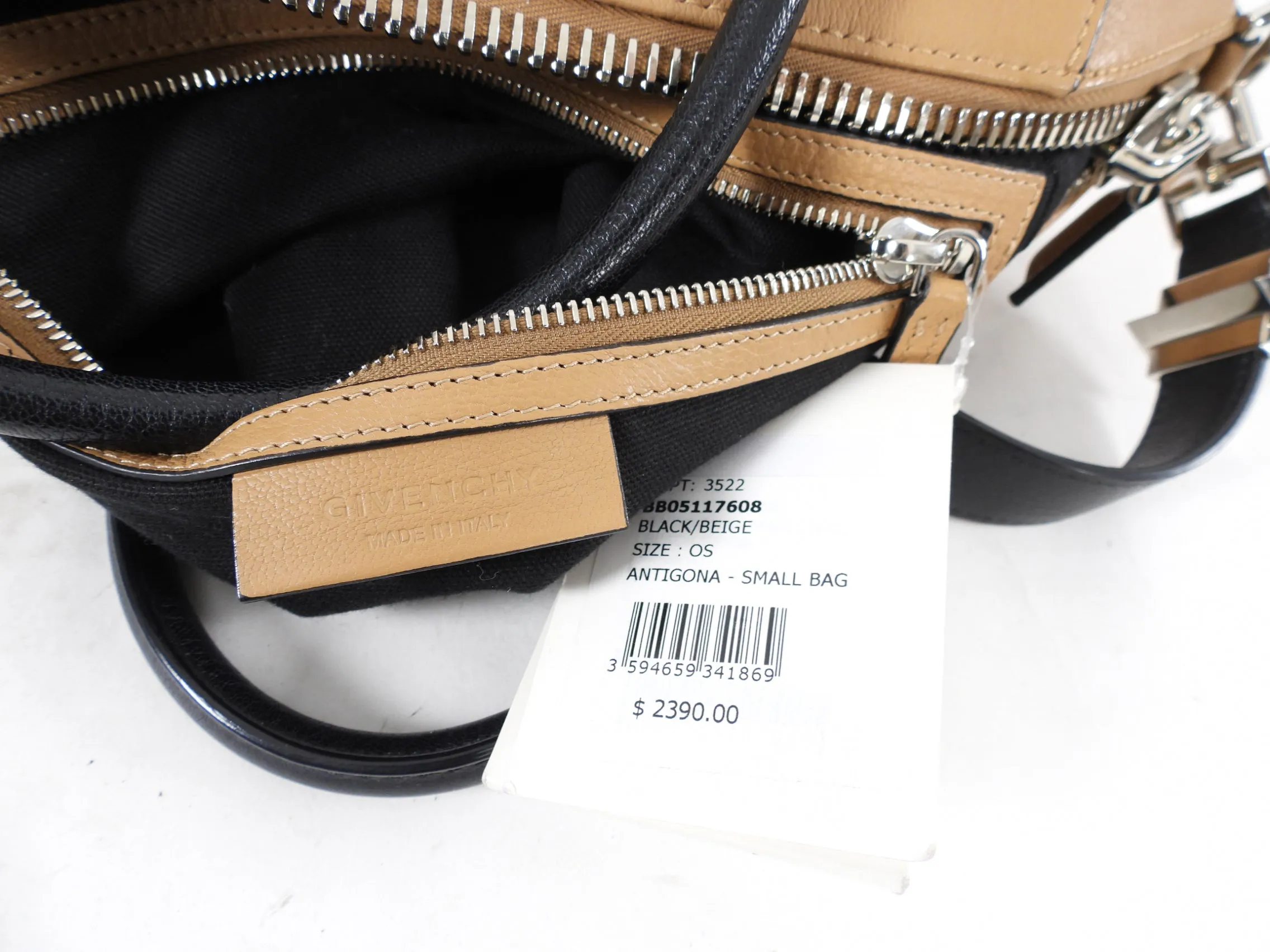 Givenchy Antigona Tricolor Small Bag in Beige, White, Black