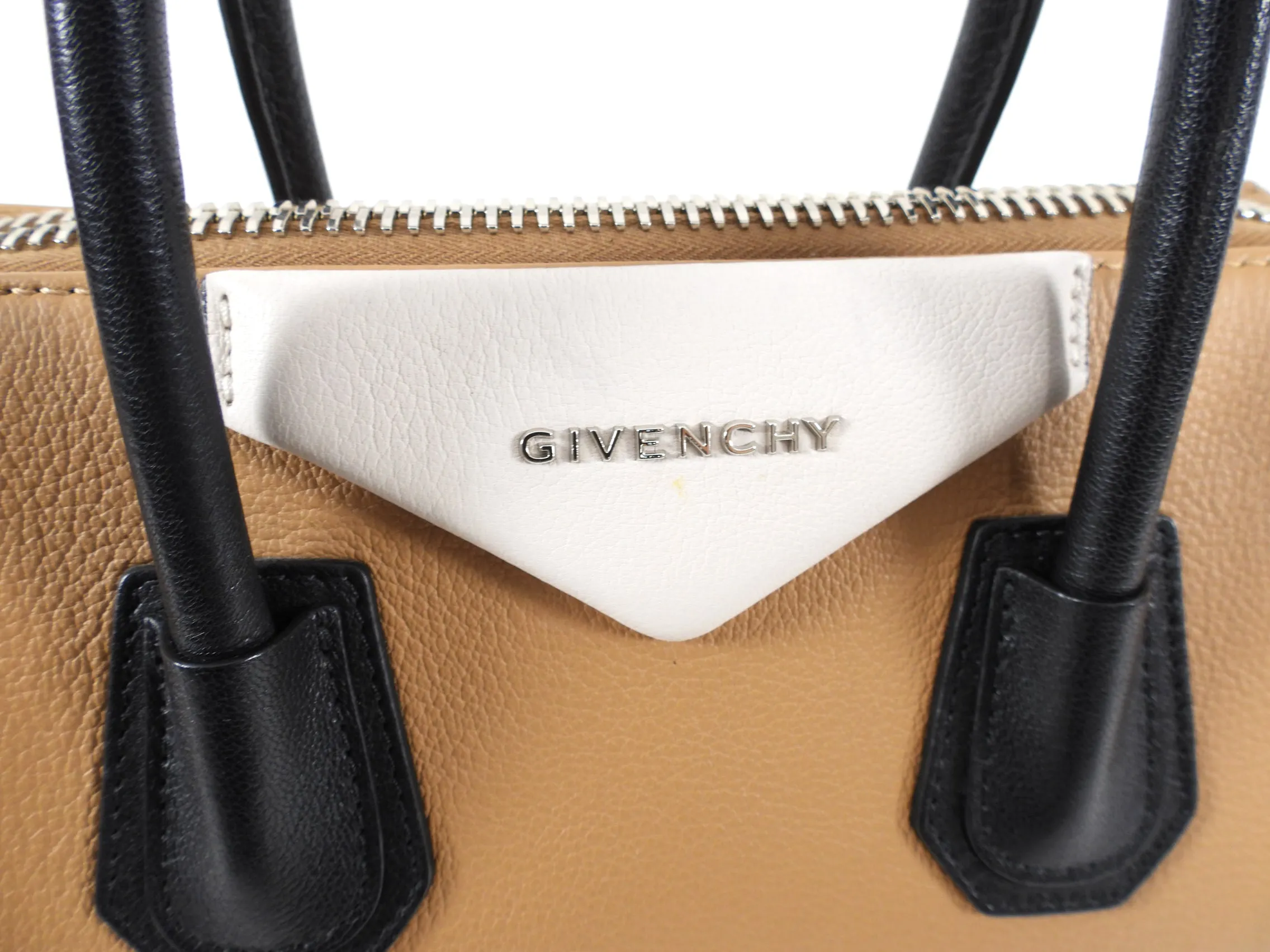 Givenchy Antigona Tricolor Small Bag in Beige, White, Black