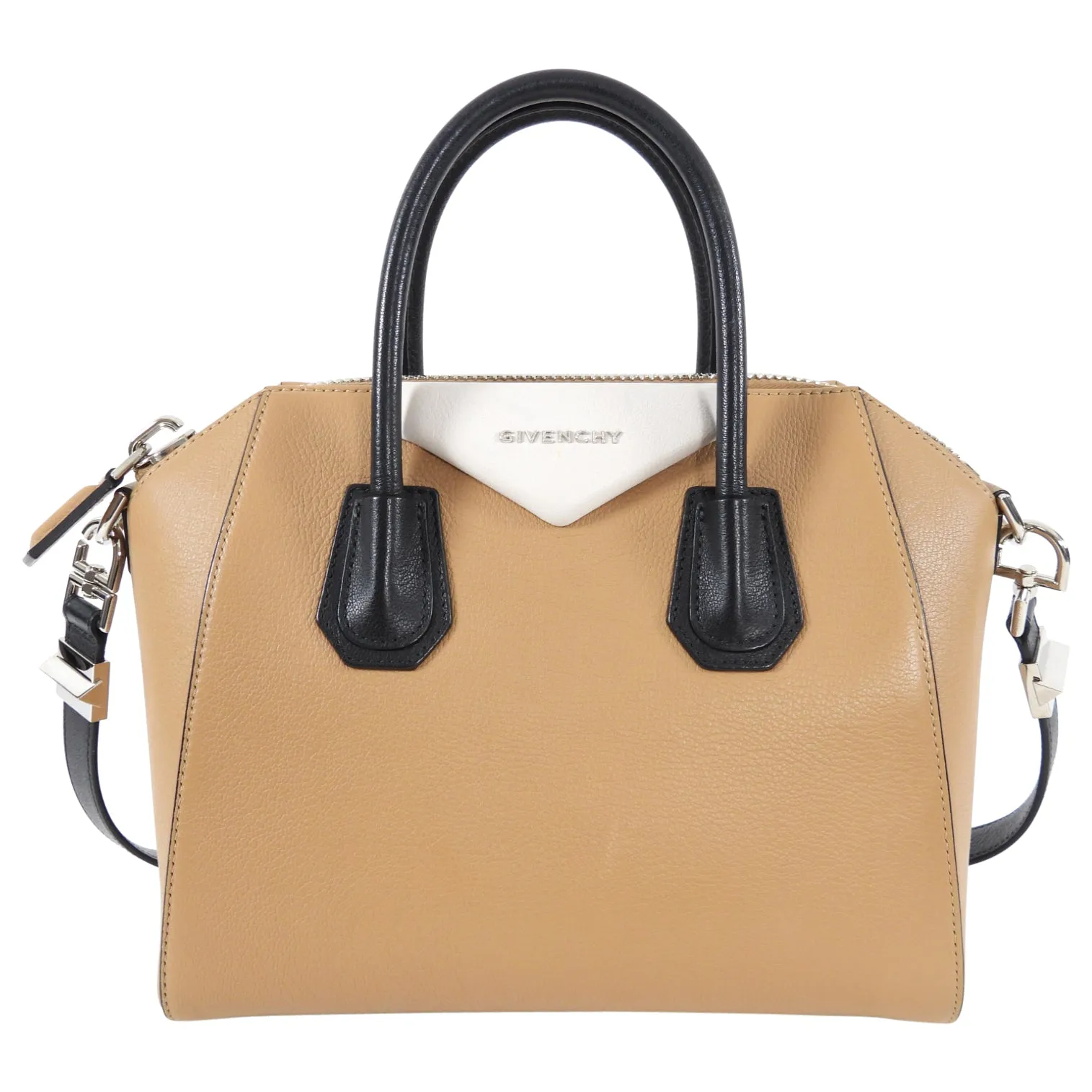 Givenchy Antigona Tricolor Small Bag in Beige, White, Black