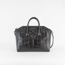 Givenchy Black Croc Medium Antigona Bag