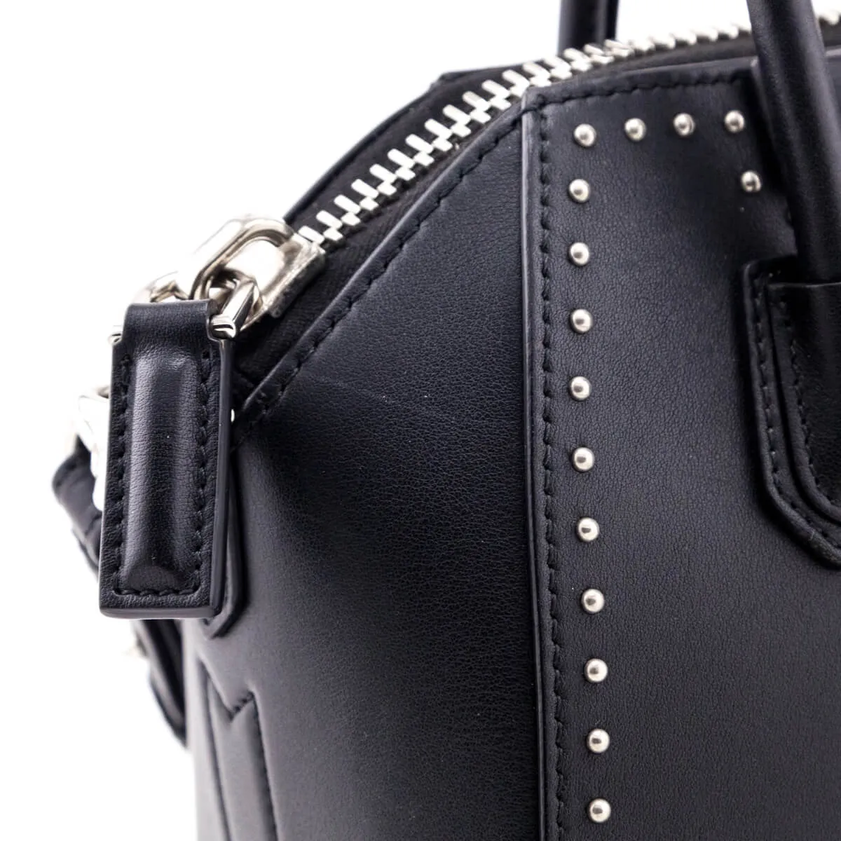 Givenchy Black Smooth Calfskin Mini Studded Antigona Bag