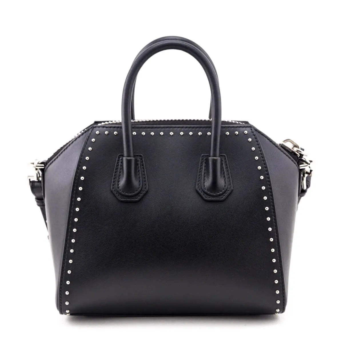 Givenchy Black Smooth Calfskin Mini Studded Antigona Bag