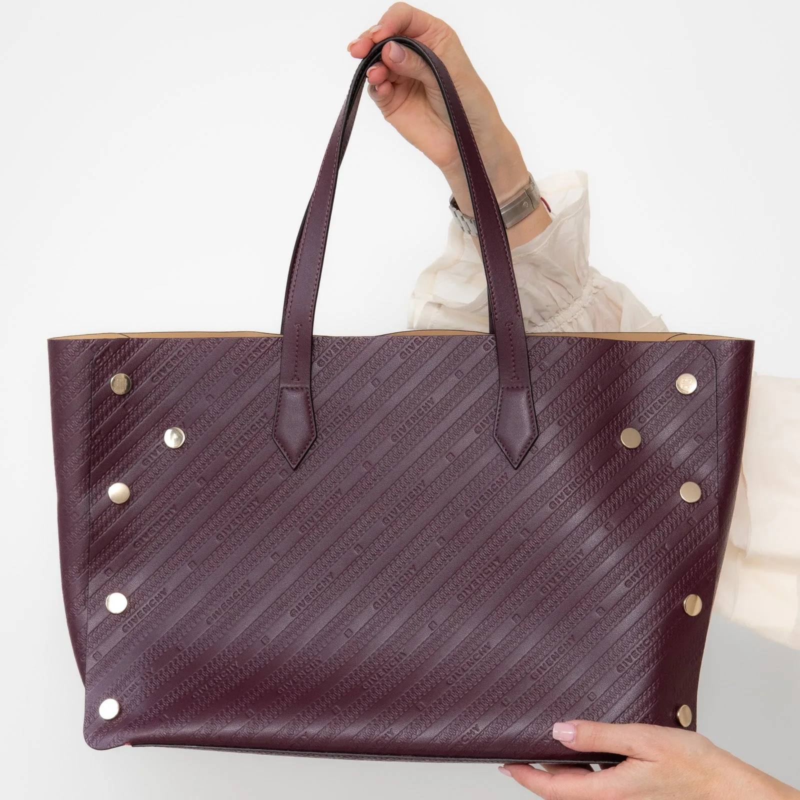 Givenchy Bond Burgundy Leather Tote Bag