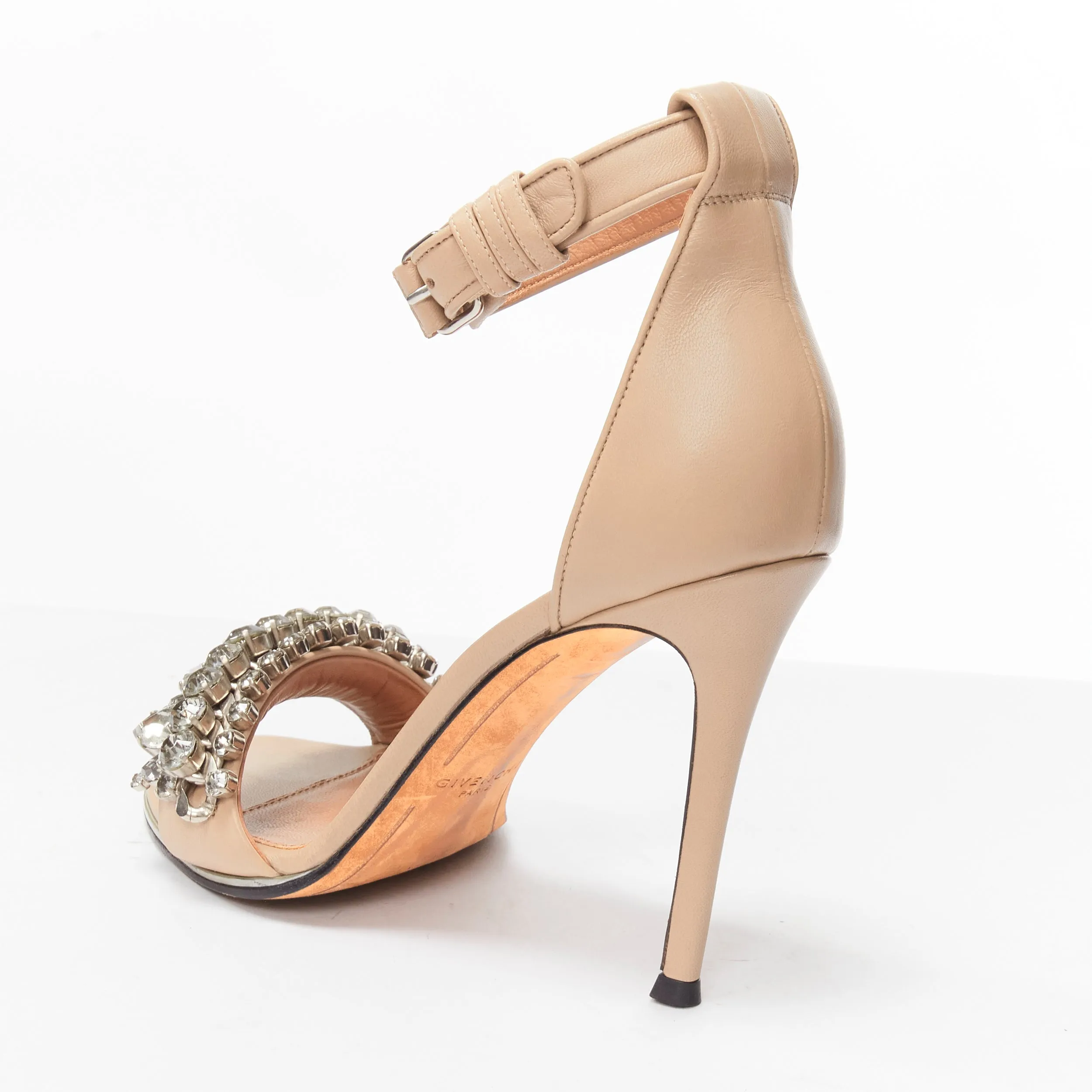 GIVENCHY Riccardo Tisci crystal embellished ankle strap high heel sandals EU37
