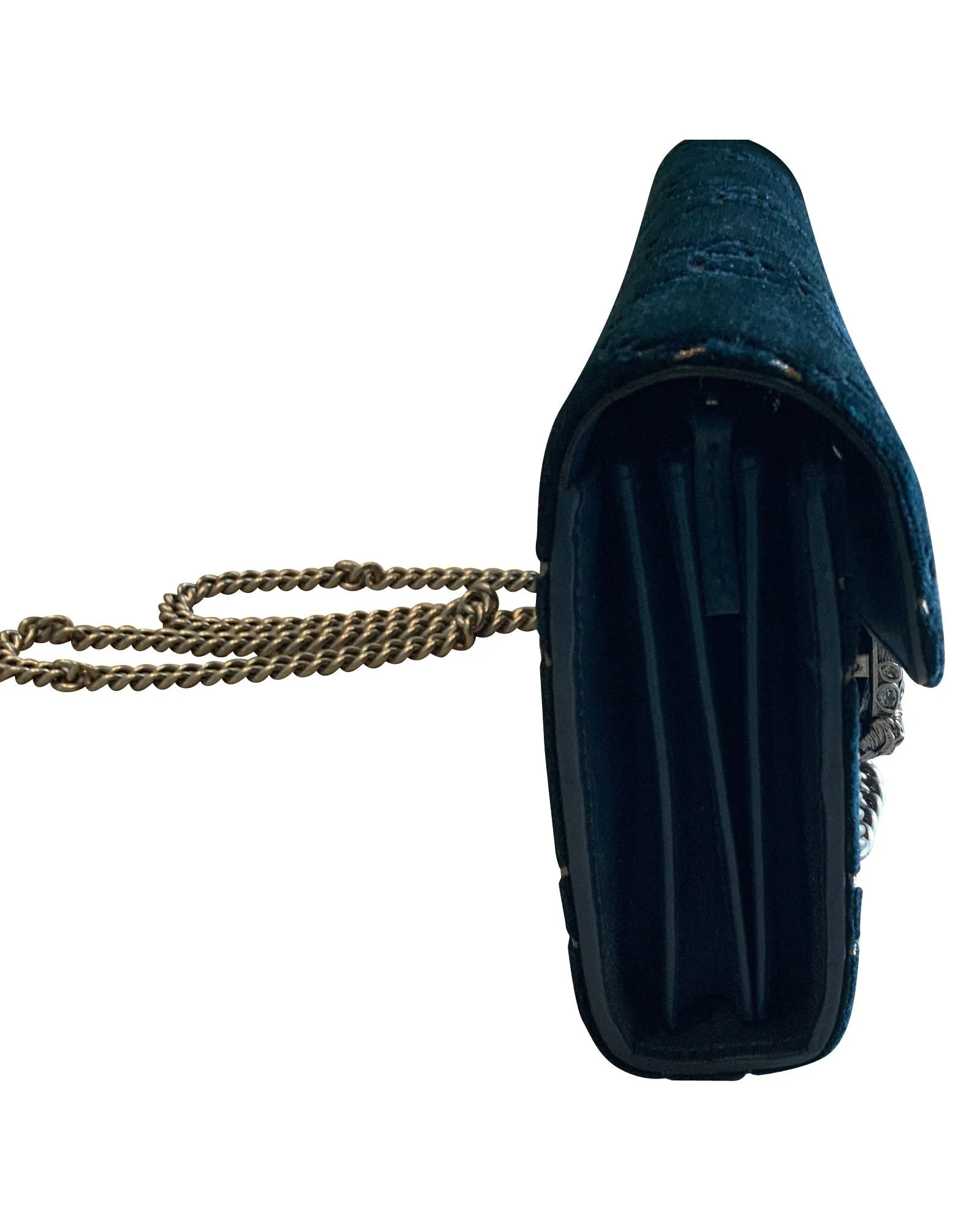 Gucci GG Dionysus Mini Shoulder Bag in Blue Velvet