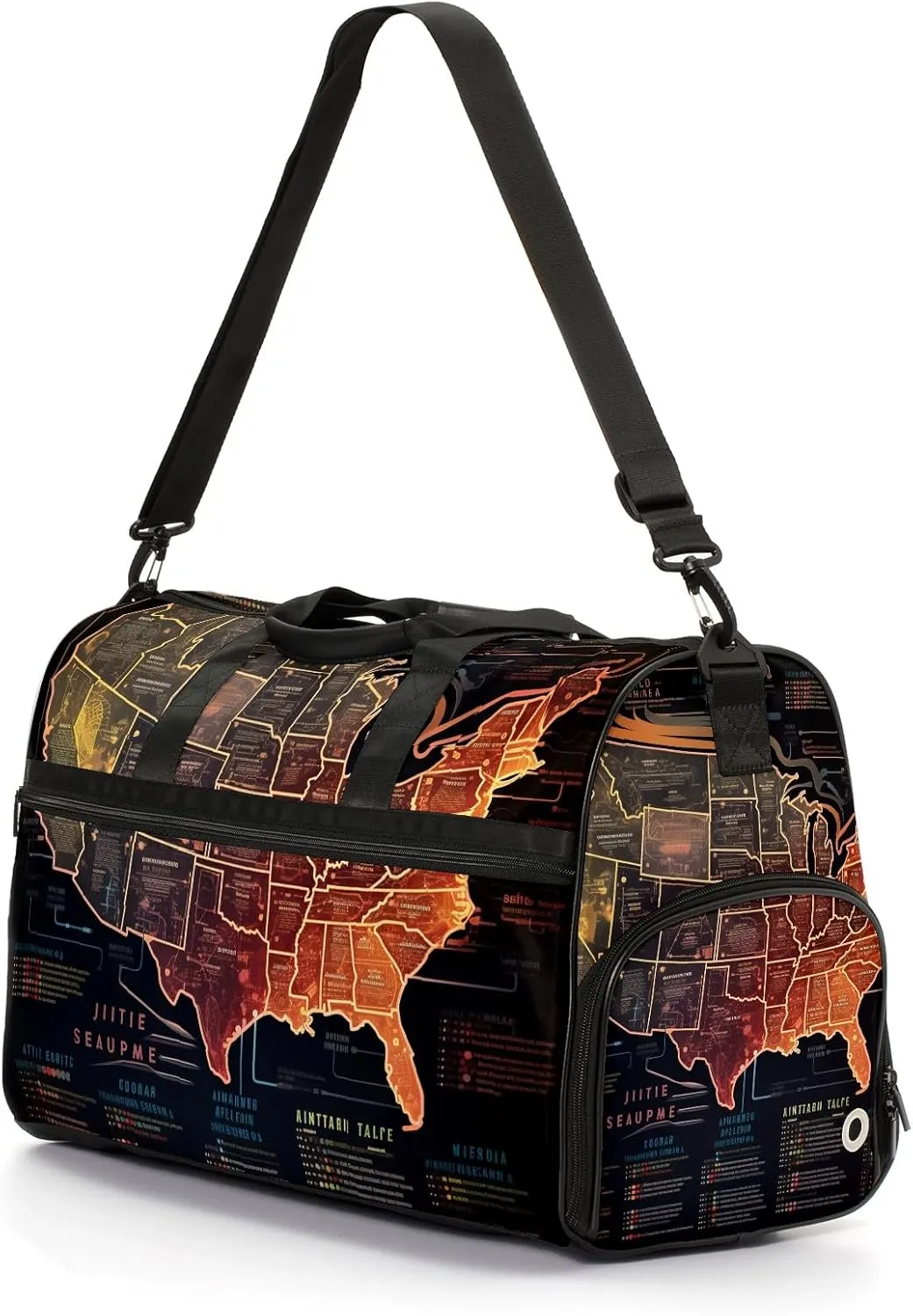Gym Bag for Women Men, Yoga Bag with Shoe Pocket, Travel Duffel Tote Bag for Plane, Workout, Swimming, Weekend Overnight Bag Carry on Bag Hospital Holdalls, America Map - 40