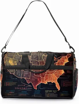 Gym Bag for Women Men, Yoga Bag with Shoe Pocket, Travel Duffel Tote Bag for Plane, Workout, Swimming, Weekend Overnight Bag Carry on Bag Hospital Holdalls, America Map - 40