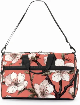 Gym Bag for Women Men, Yoga Bag with Shoe Pocket, Travel Duffel Tote Bag for Plane, Workout, Swimming, Weekend Overnight Bag Carry on Bag Hospital Holdalls, Cute Peach Blossom - 8