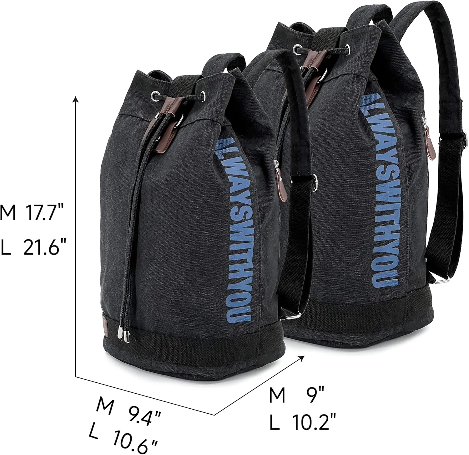 Jaegvida Canvas Drawstring Backpack Bucket Bag GYM Drawstring Bag