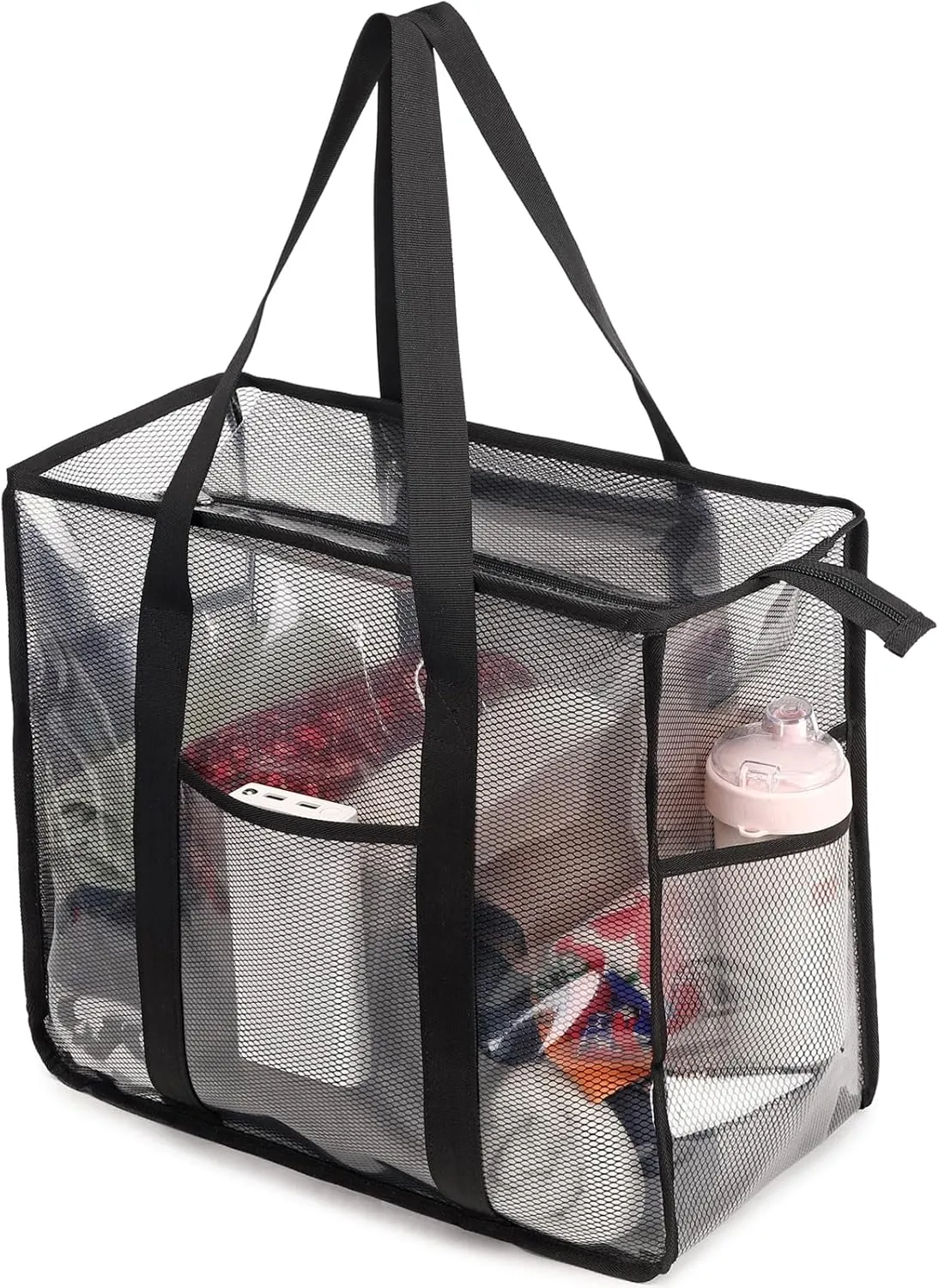 JIANYA Clear Tote Bag Beach Bags for Women Large Waterproof Sandproof Tip-proof Shoudler Tote Bag Swim Pool Bag