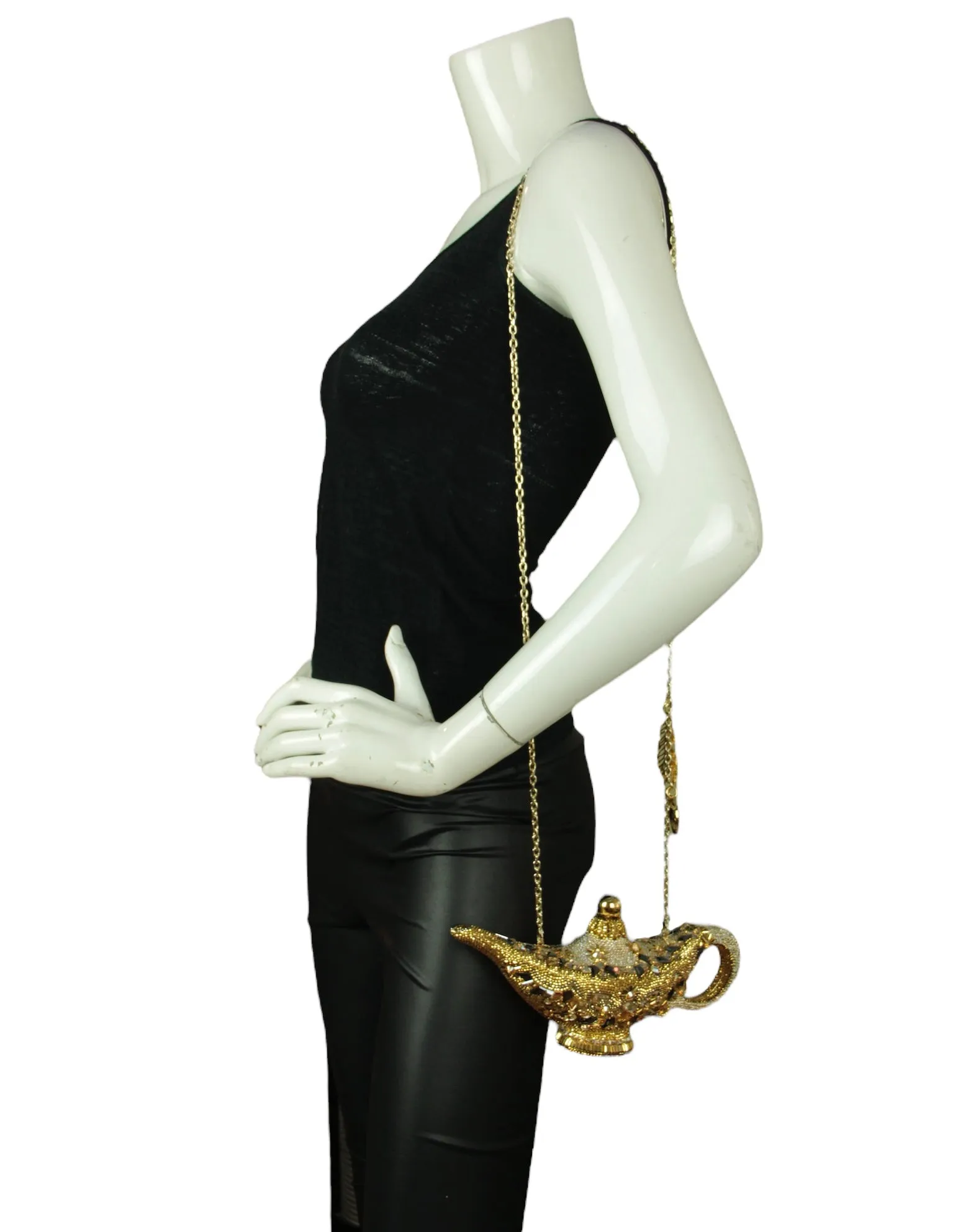 Judith Leiber Disney Crystal Genie Lamp Minaudiere Clutch Bag