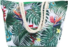 Large Beach Tote Bag, Top Zipper Boat Bag