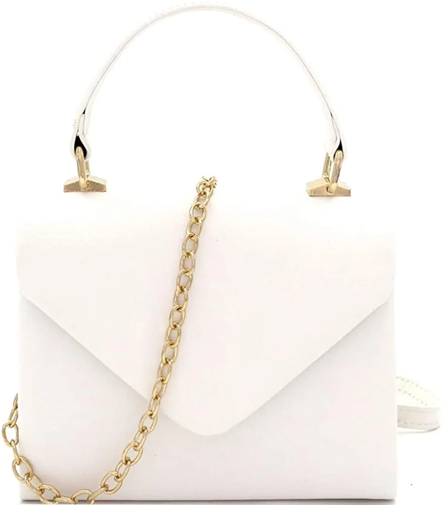 Mini Retro Glitter Rose Gold Box Flap leather Satchel Crossbody Handbag