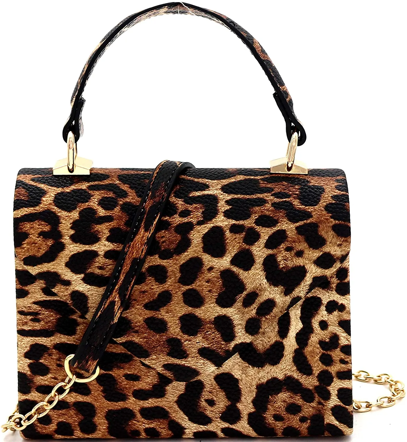 Mini Retro Glitter Rose Gold Box Flap leather Satchel Crossbody Handbag