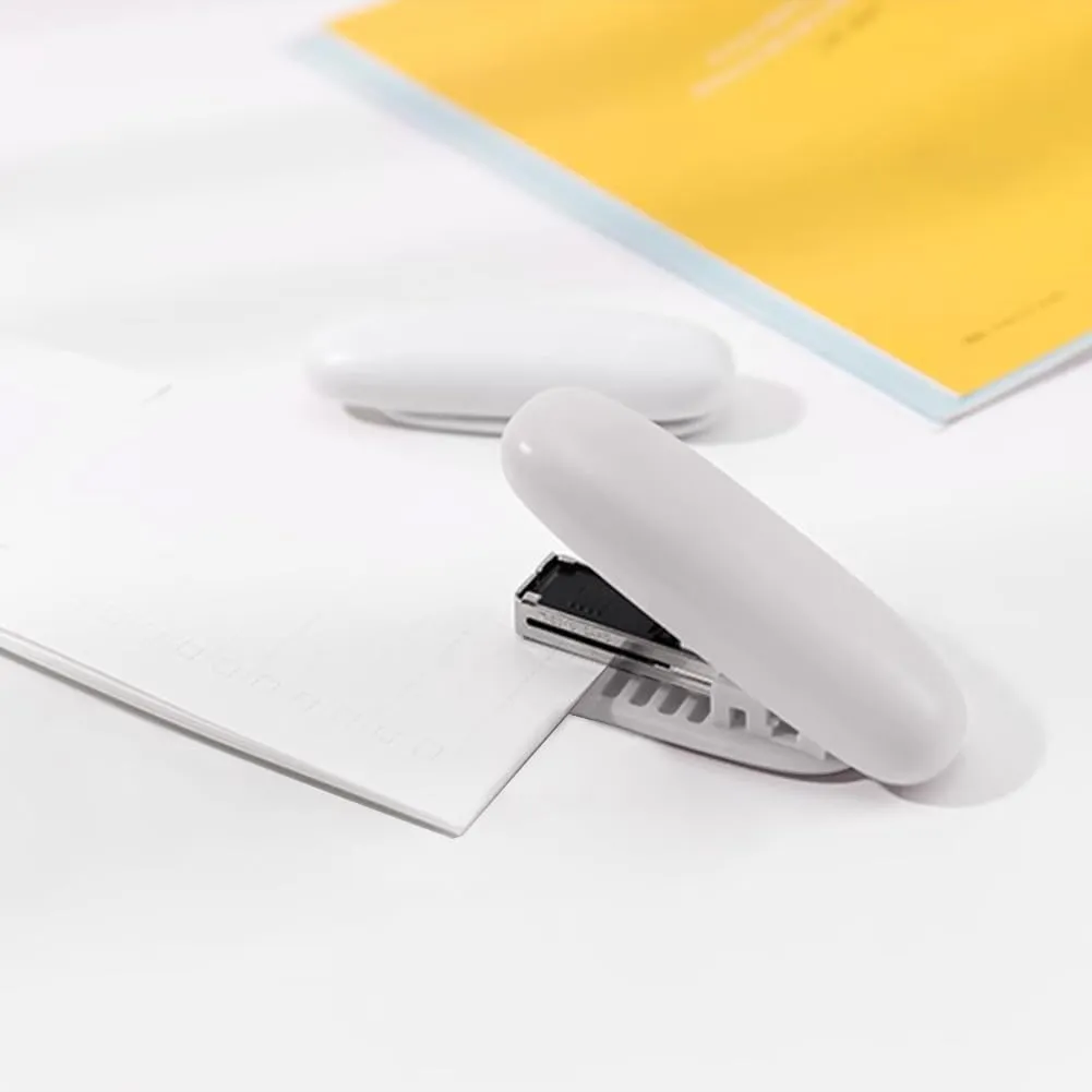 Mini Stapler, Small Stapler Compact Office Miniature Portable Leverage Structure Foldable Reliable Performance Gift for Home School Students Teachers Educators Crafters DIY Enthusiasts(White)