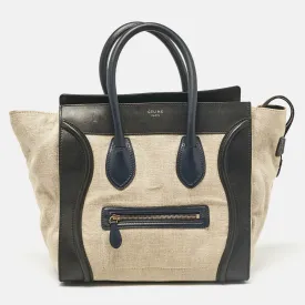 Multicolor Canvas and Leather Mini Luggage Tote